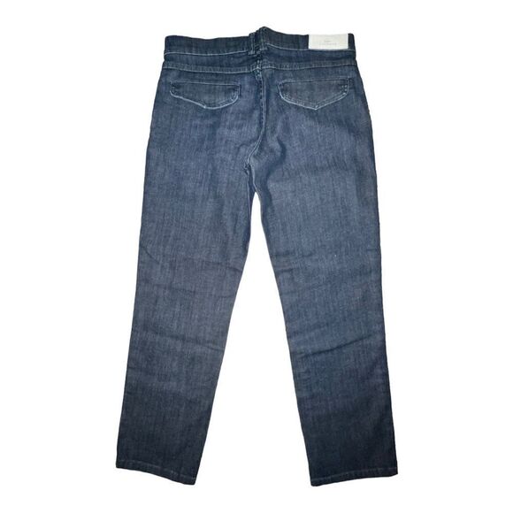 Lacoste Women Devanley Blue Denim Jeans Straight Leg Aged Double Stone 2 NWT - Picture 2 of 9